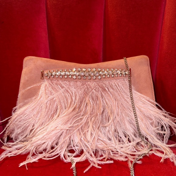 Jimmy Choo Venus Ostrich Feather Suede Clutch - Picture 5 of 11
